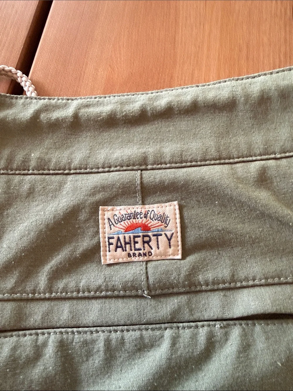 Faherty Olive Green Flat Front Men's Shorts